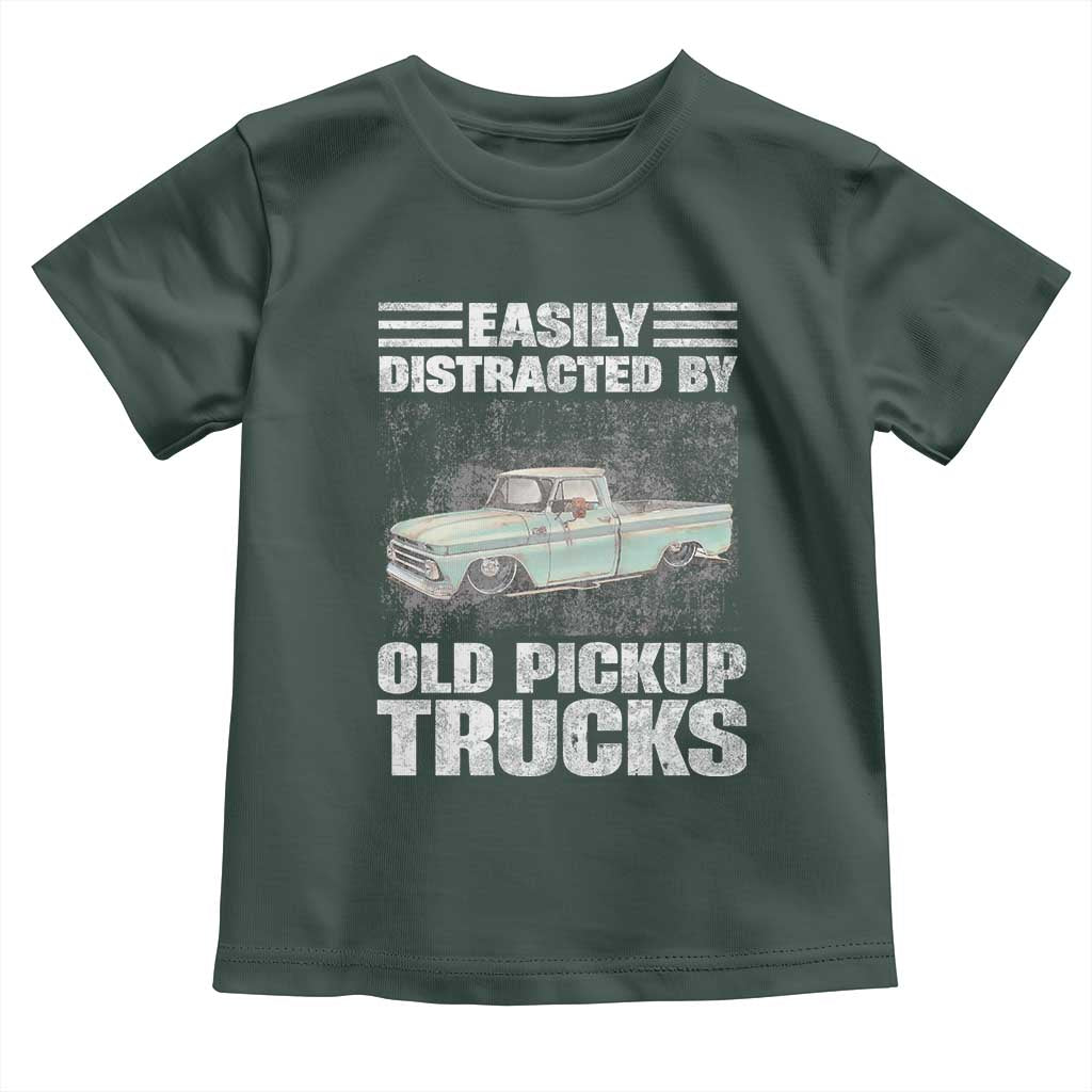 Truck Driver Toddler T Shirt Easily Distracted By Old Pickup Trucks