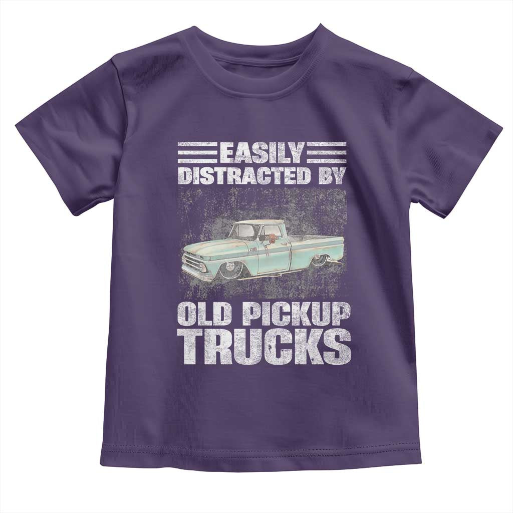 Truck Driver Toddler T Shirt Easily Distracted By Old Pickup Trucks