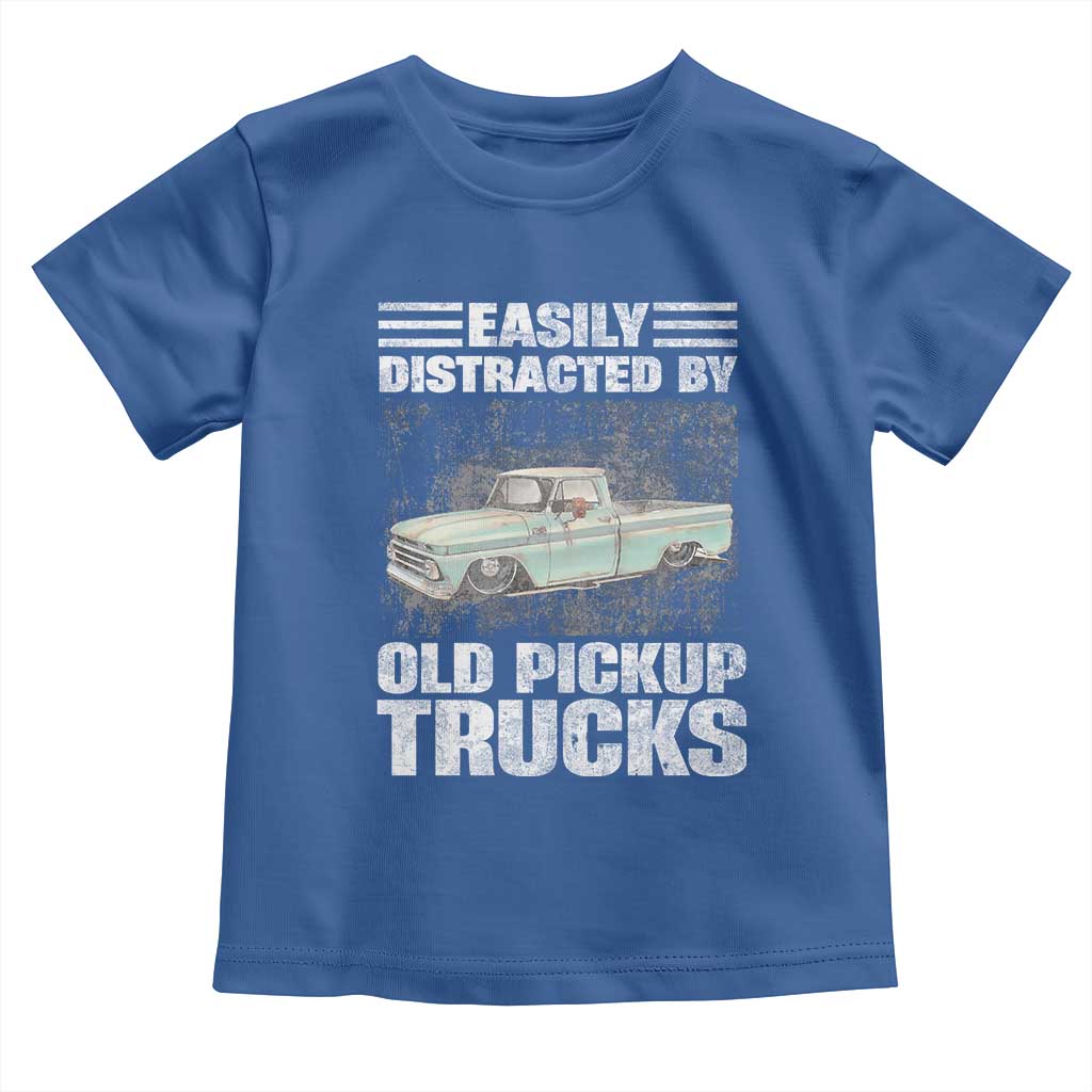 Truck Driver Toddler T Shirt Easily Distracted By Old Pickup Trucks