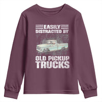 Truck Driver Youth Sweatshirt Easily Distracted By Old Pickup Trucks