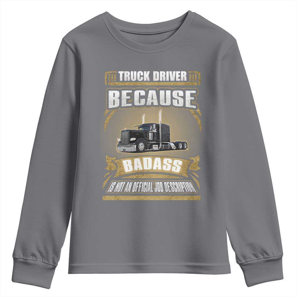 Truck Driver Youth Sweatshirt Because Badass Is Not An Official Job Description