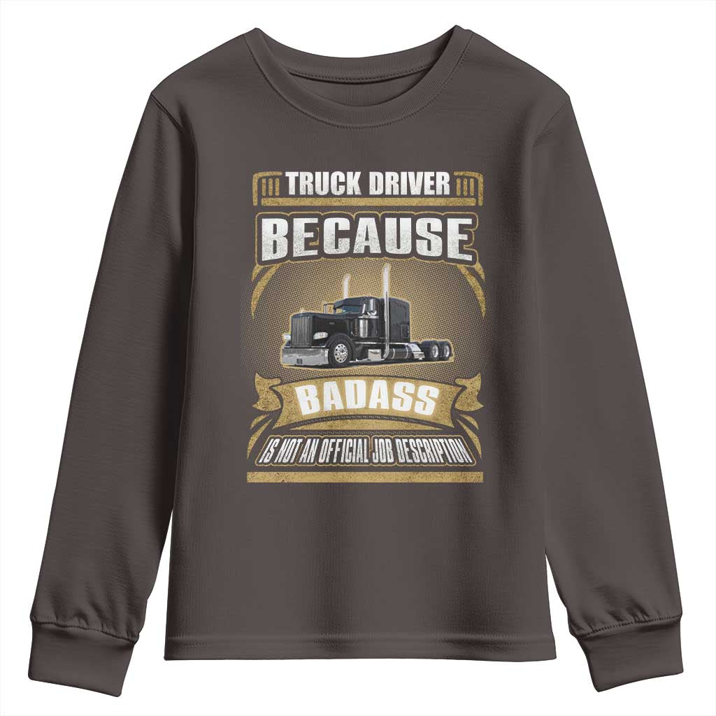 Truck Driver Youth Sweatshirt Because Badass Is Not An Official Job Description