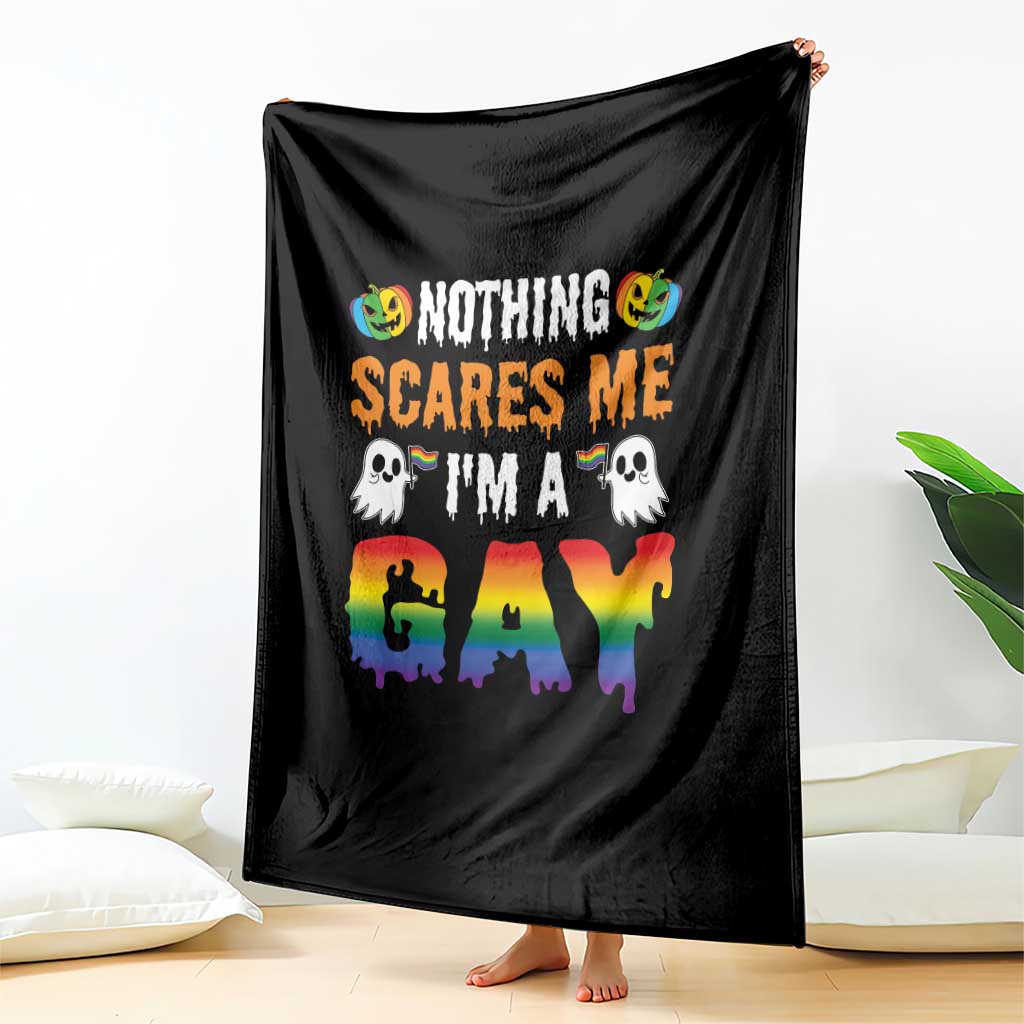 Funny Halloween LGBT Throw Blanket Nothing Scares Me I'm A Gay - Wonder Print Shop