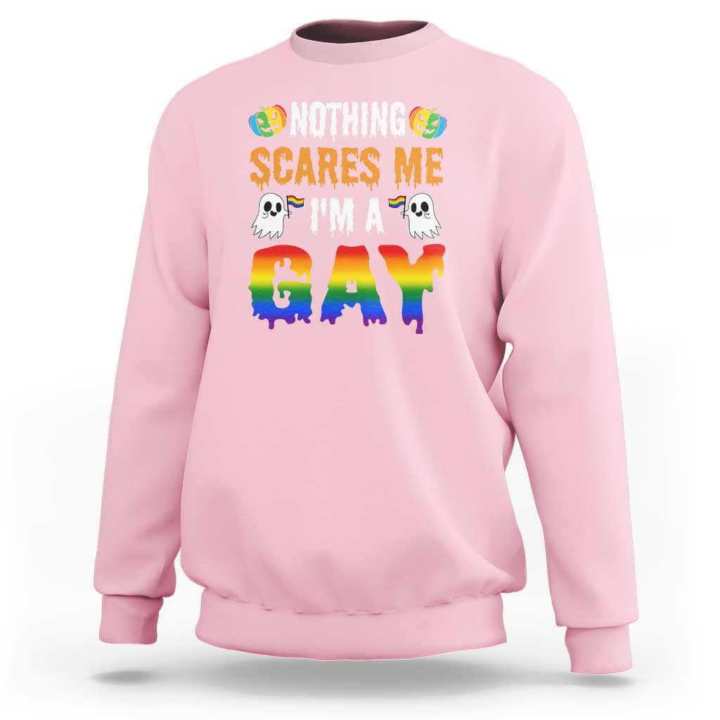 Funny Halloween LGBT Sweatshirt Nothing Scares Me I'm A Gay - Wonder Print Shop