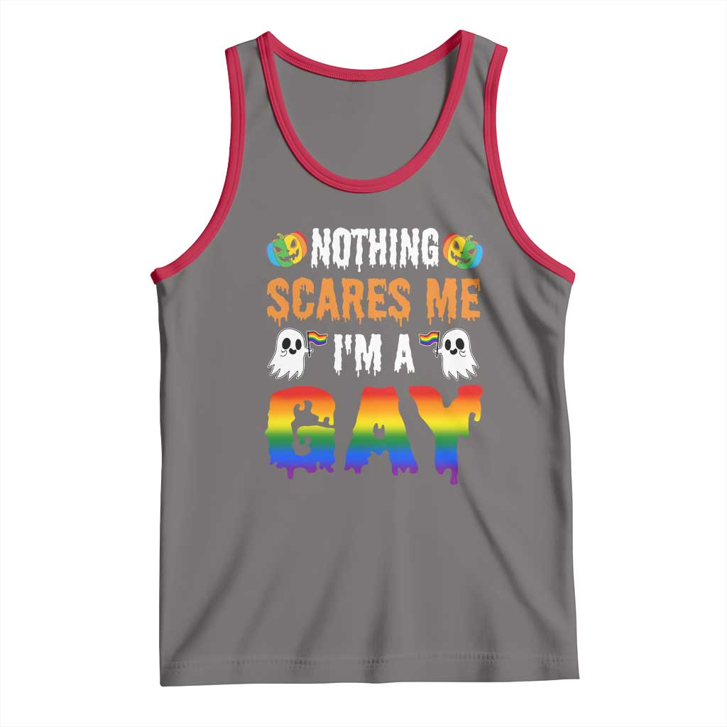 Funny Halloween LGBT Tank Top Nothing Scares Me I'm A Gay