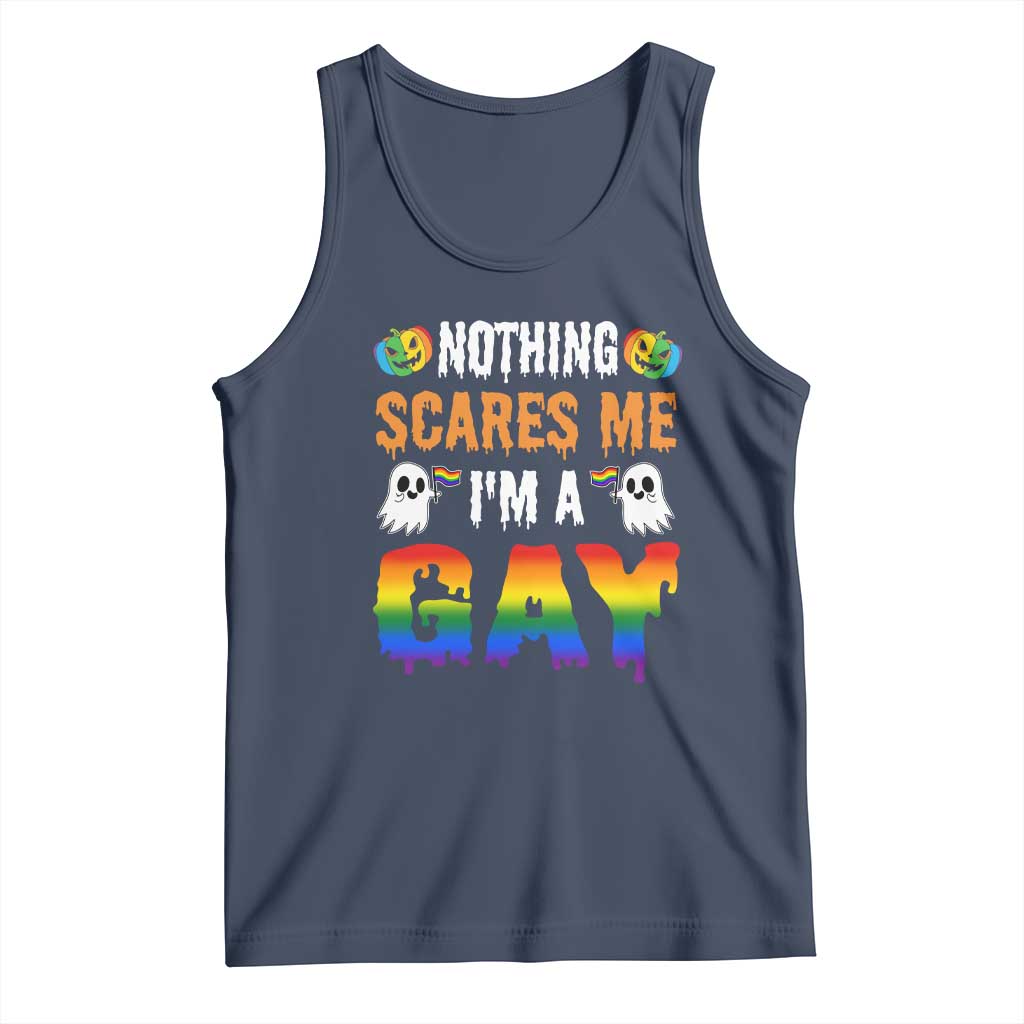 Funny Halloween LGBT Tank Top Nothing Scares Me I'm A Gay