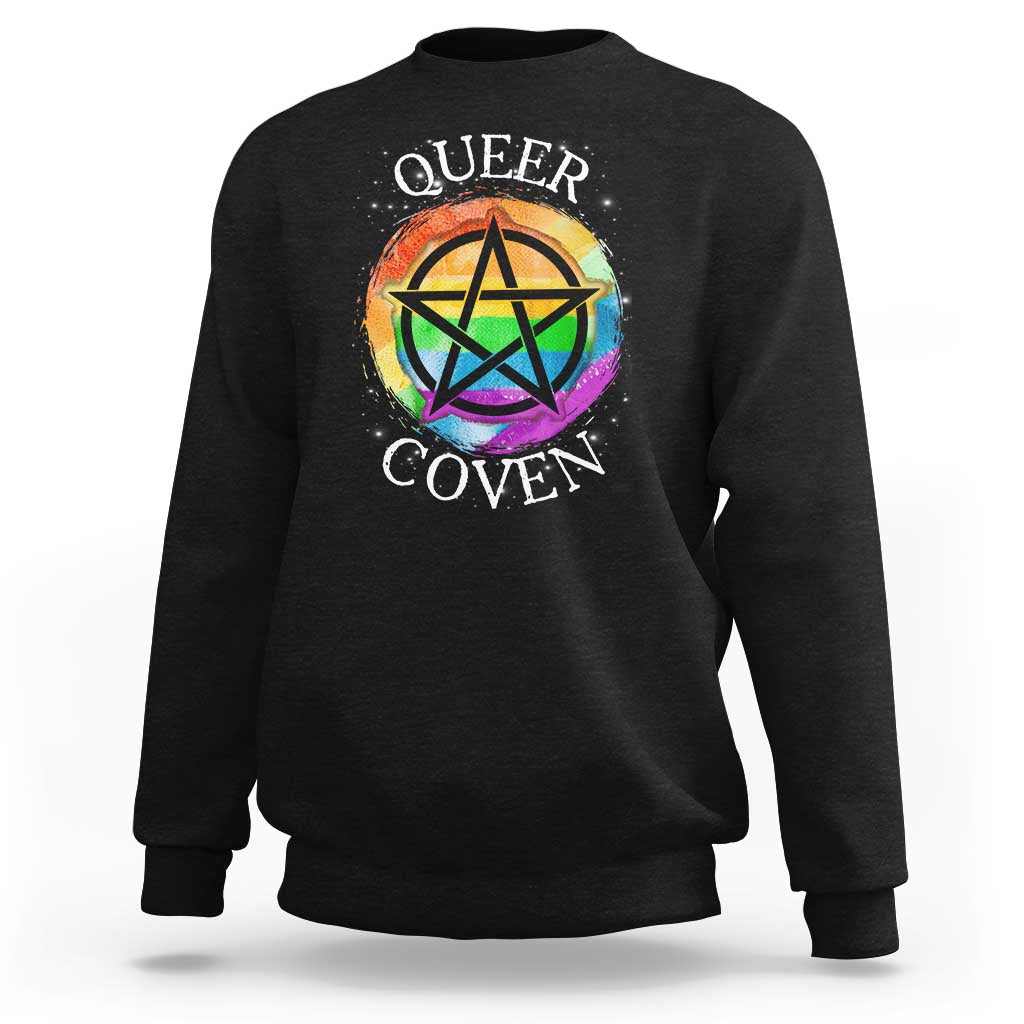 Funny Halloween LGBT Sweatshirt Queer Coven - Wonder Print Shop