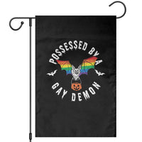 Funny Halloween LGBT Garden Flag Possessed By Gay Demon Rainbow Bat - Wonder Print Shop