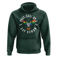 Funny Halloween LGBT Hoodie Possessed By Gay Demon Rainbow Bat