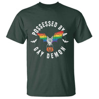 Funny Halloween LGBT T Shirt Possessed By Gay Demon Rainbow Bat - Wonder Print Shop