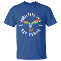Funny Halloween LGBT T Shirt Possessed By Gay Demon Rainbow Bat - Wonder Print Shop