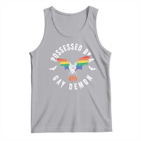 Funny Halloween LGBT Tank Top Possessed By Gay Demon Rainbow Bat