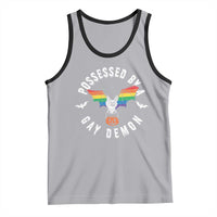 Funny Halloween LGBT Tank Top Possessed By Gay Demon Rainbow Bat