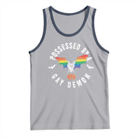 Funny Halloween LGBT Tank Top Possessed By Gay Demon Rainbow Bat