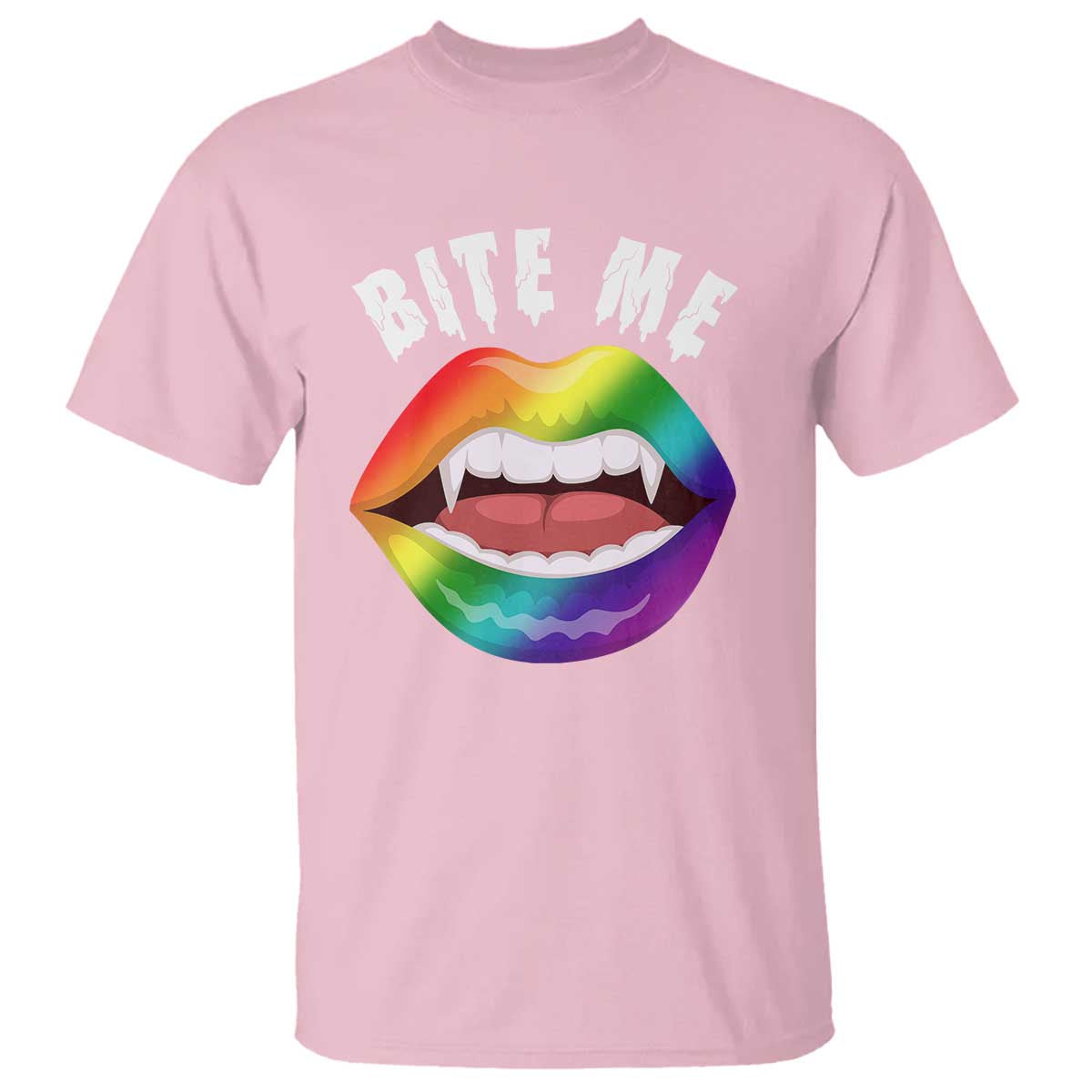 Vampire Gay T Shirt Bite Me Funny Halloween Spooky LGBT - Wonder Print Shop