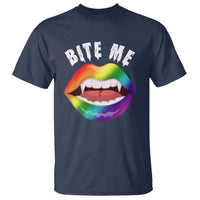 Vampire Gay T Shirt Bite Me Funny Halloween Spooky LGBT - Wonder Print Shop