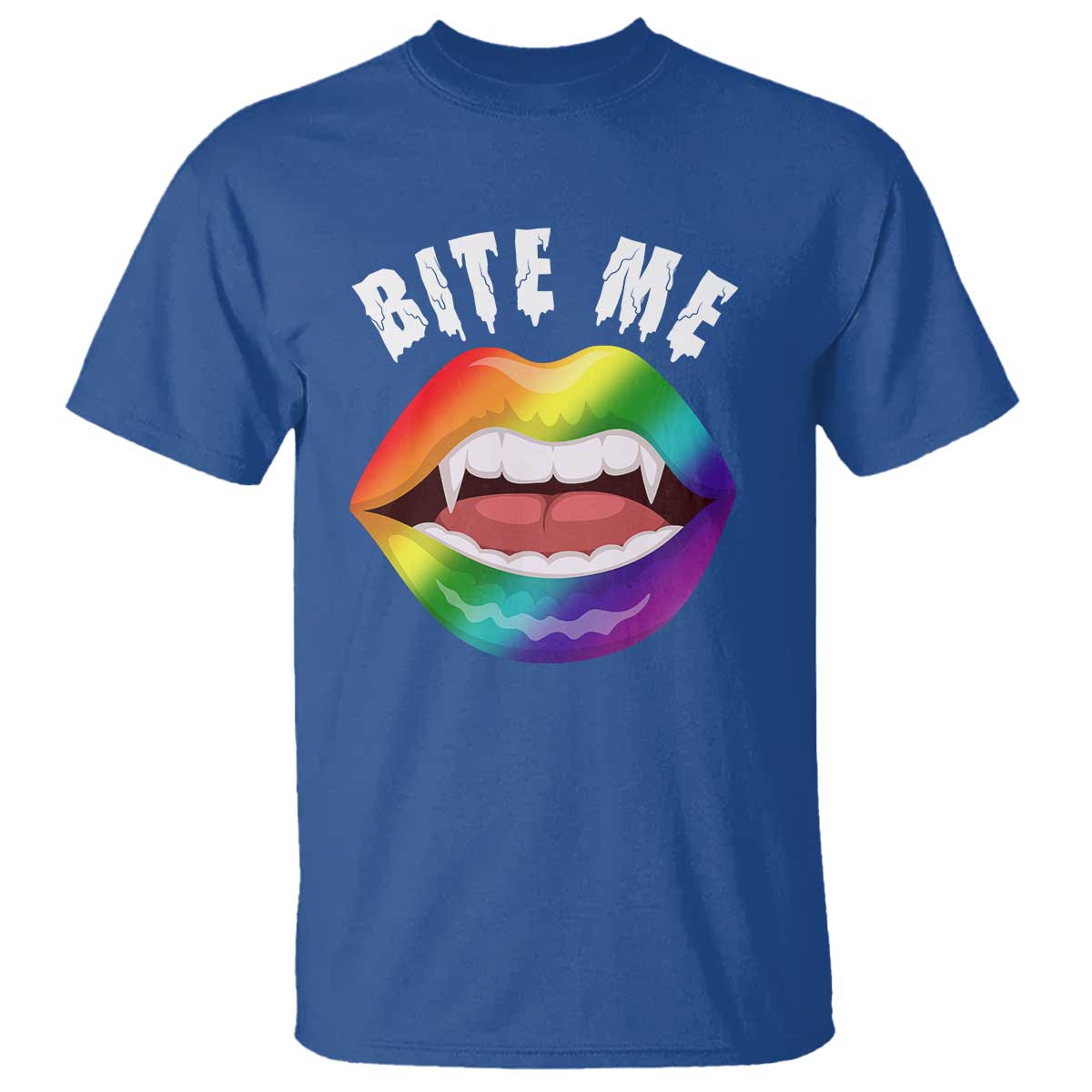 Vampire Gay T Shirt Bite Me Funny Halloween Spooky LGBT - Wonder Print Shop