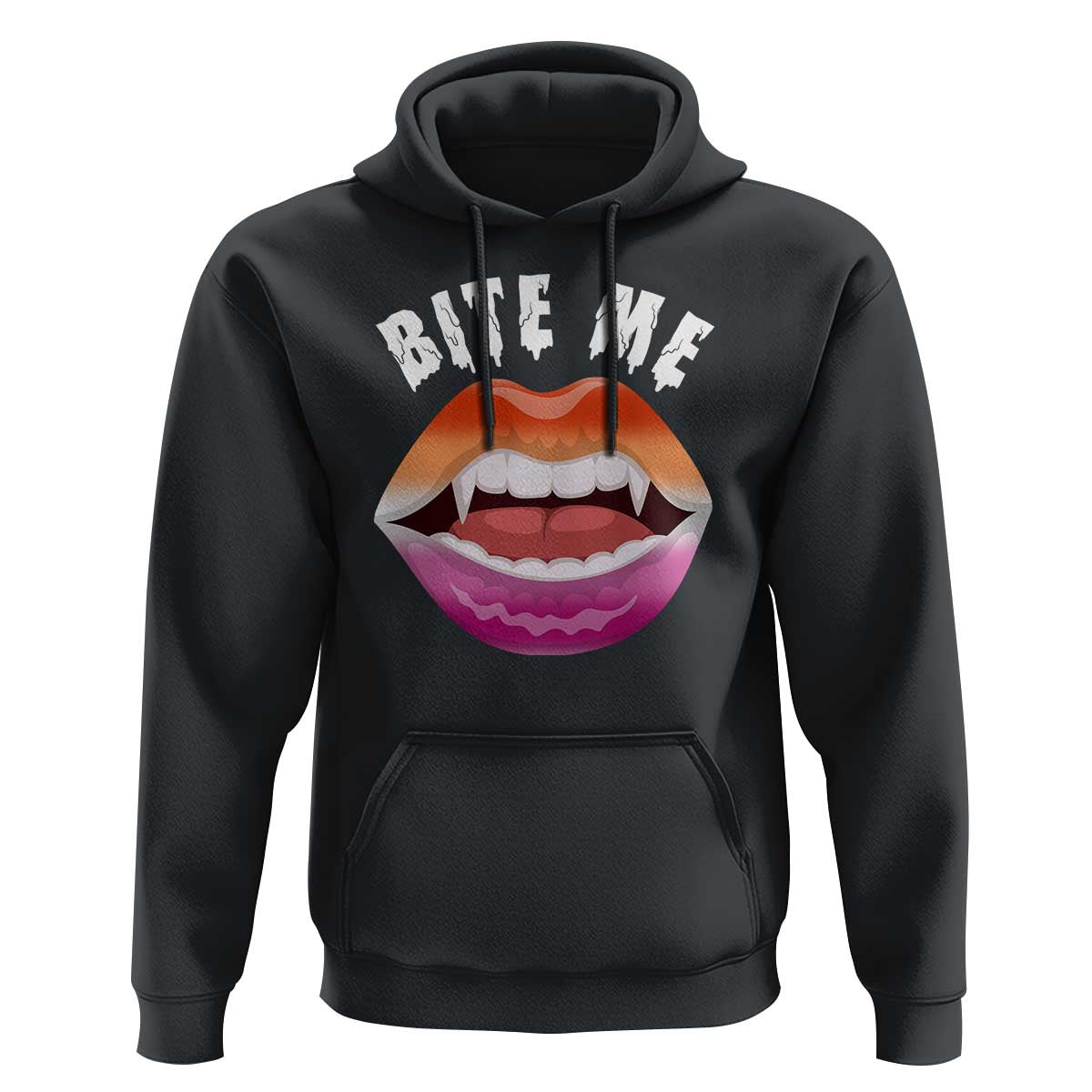 Vampire Lesbian Hoodie Bite Me Funny Halloween Spooky LGBT