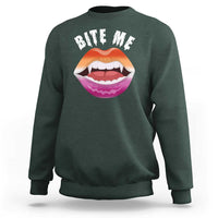 Vampire Lesbian Sweatshirt Bite Me Funny Halloween Spooky LGBT - Wonder Print Shop