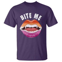Vampire Lesbian T Shirt Bite Me Funny Halloween Spooky LGBT - Wonder Print Shop