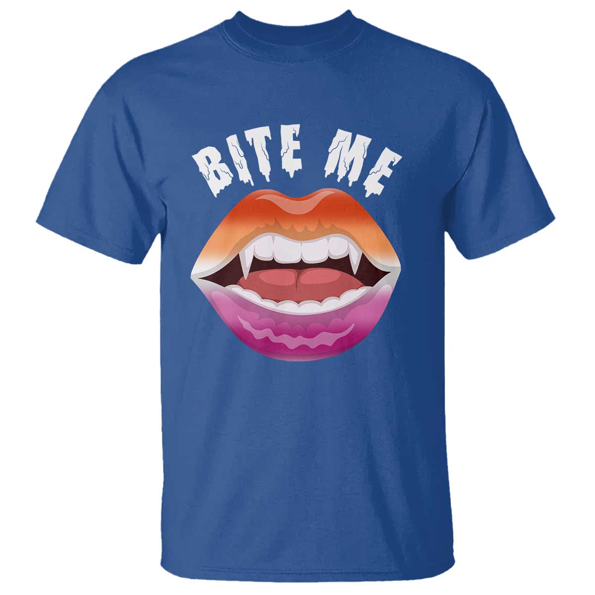 Vampire Lesbian T Shirt Bite Me Funny Halloween Spooky LGBT - Wonder Print Shop