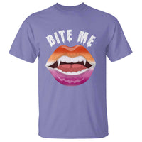 Vampire Lesbian T Shirt Bite Me Funny Halloween Spooky LGBT - Wonder Print Shop
