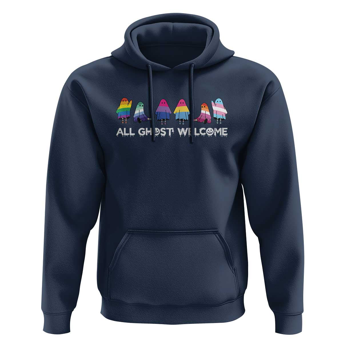 Funny Halloween Hoodie All Ghost Welcome Cute Ghost Rainbow