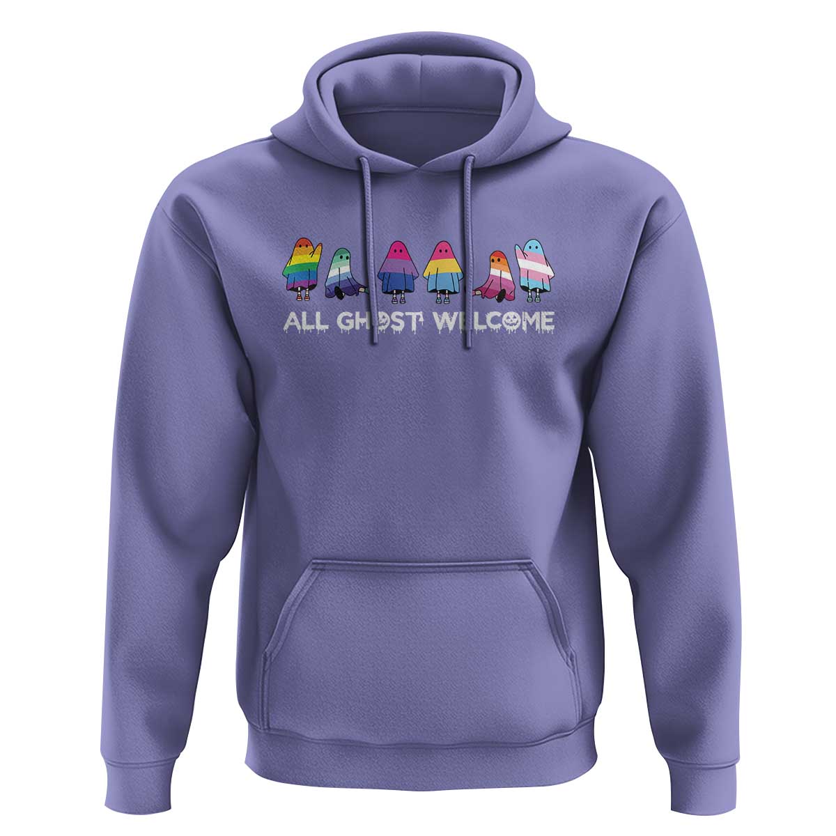 Funny Halloween Hoodie All Ghost Welcome Cute Ghost Rainbow