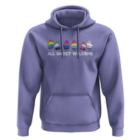 Funny Halloween Hoodie All Ghost Welcome Cute Ghost Rainbow