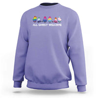 Funny Halloween Sweatshirt All Ghost Welcome Cute Ghost Rainbow - Wonder Print Shop