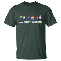 Funny Halloween T Shirt All Ghost Welcome Cute Ghost Rainbow - Wonder Print Shop