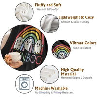 Funny Halloween Throw Blanket Rainboo Cute Ghost Rainbow - Wonder Print Shop