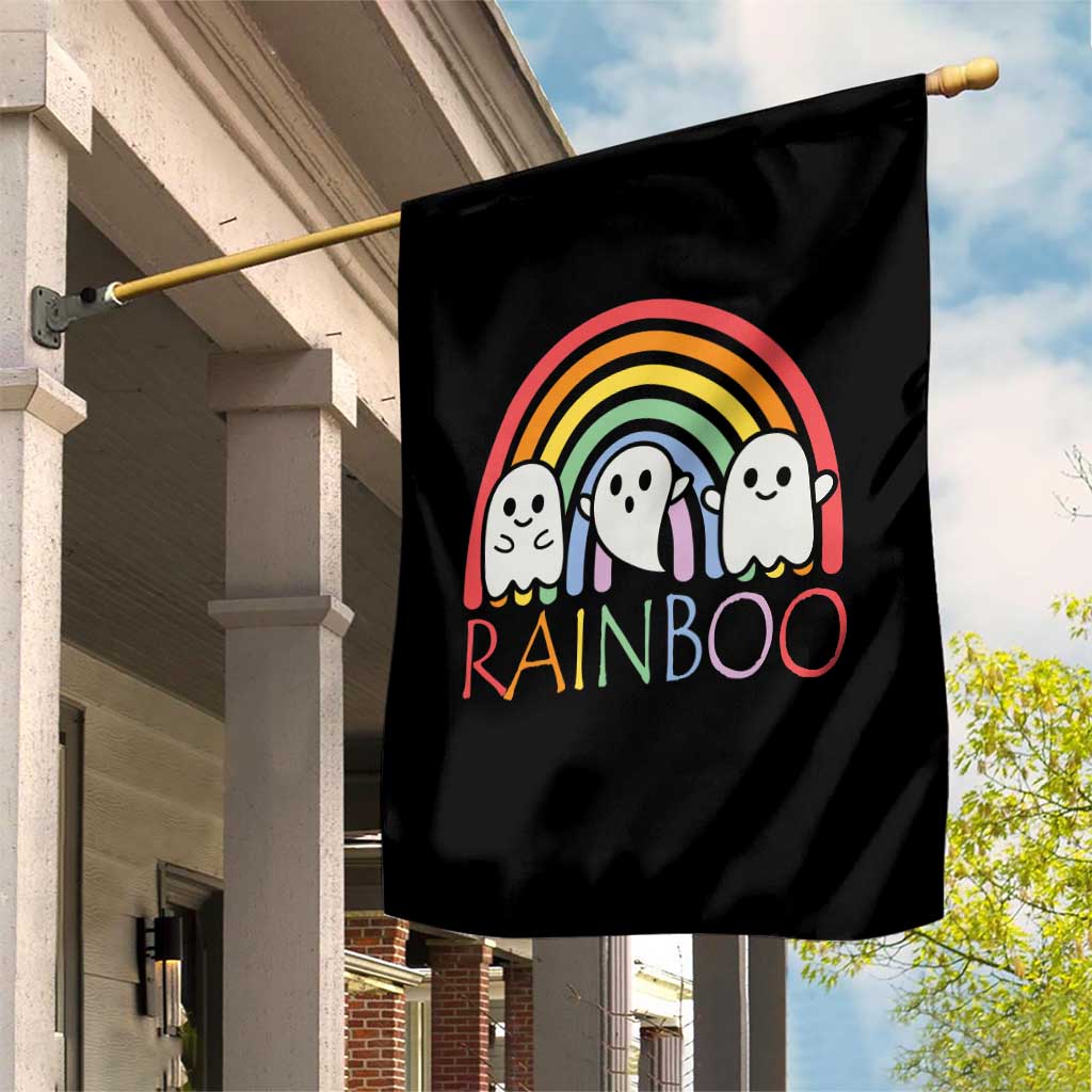 Funny Halloween Garden Flag Rainboo Cute Ghost Rainbow - Wonder Print Shop