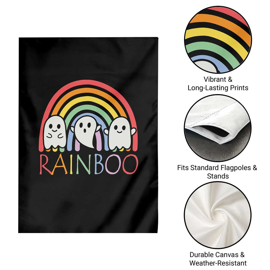 Funny Halloween Garden Flag Rainboo Cute Ghost Rainbow - Wonder Print Shop
