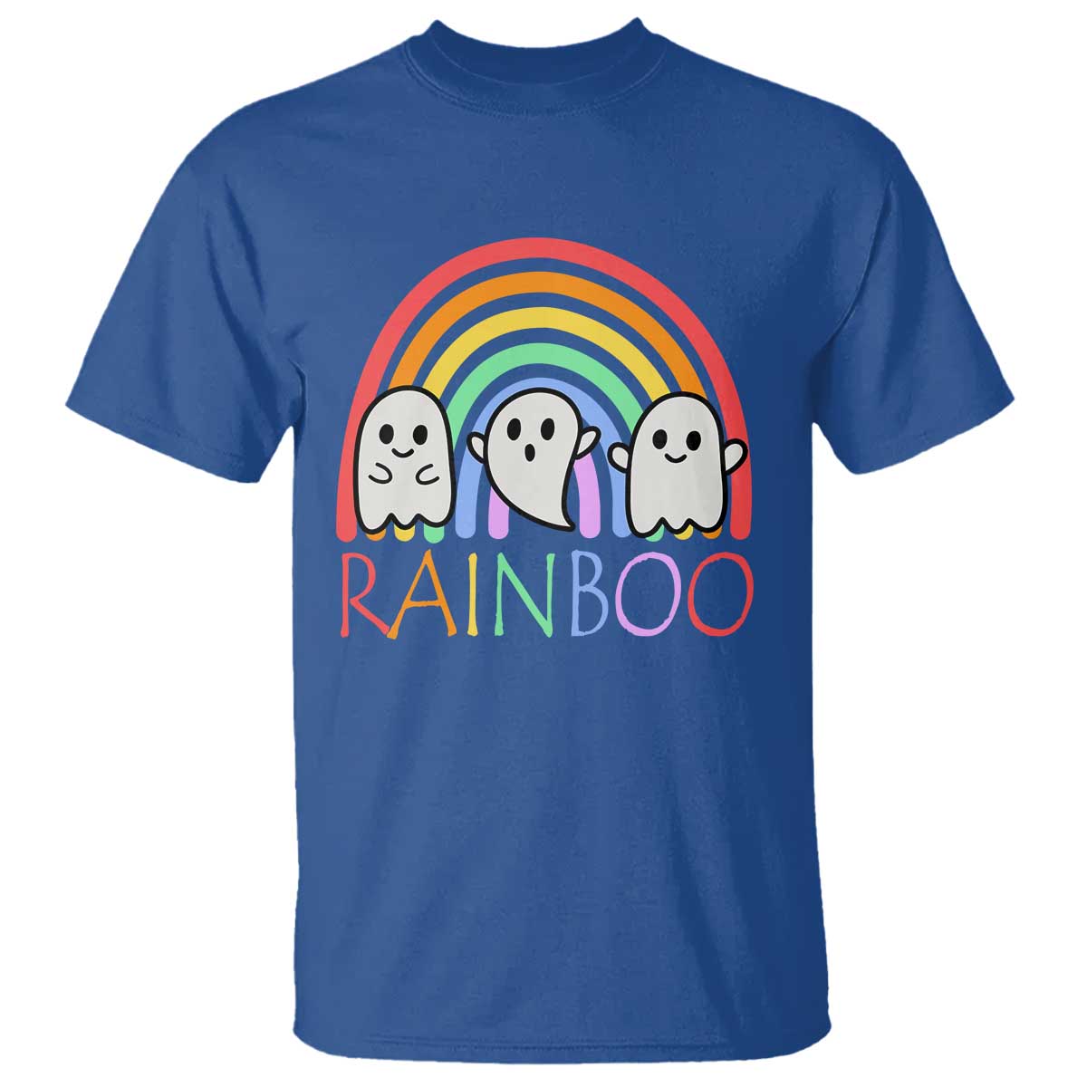 Funny Halloween T Shirt Rainboo Cute Ghost Rainbow - Wonder Print Shop