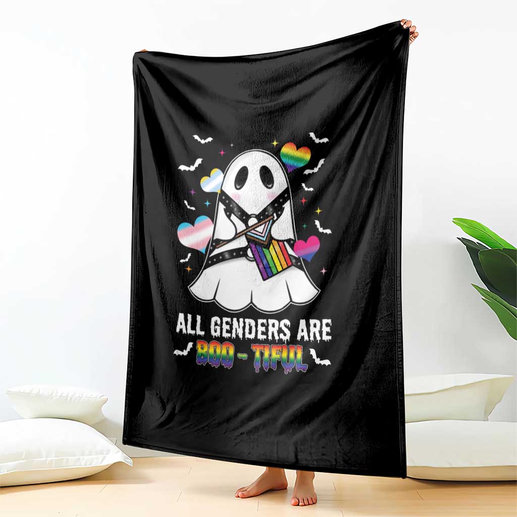 Funny Halloween LGBT Throw Blanket All Genders Are Bootiful Rainbow Flag - Wonder Print Shop