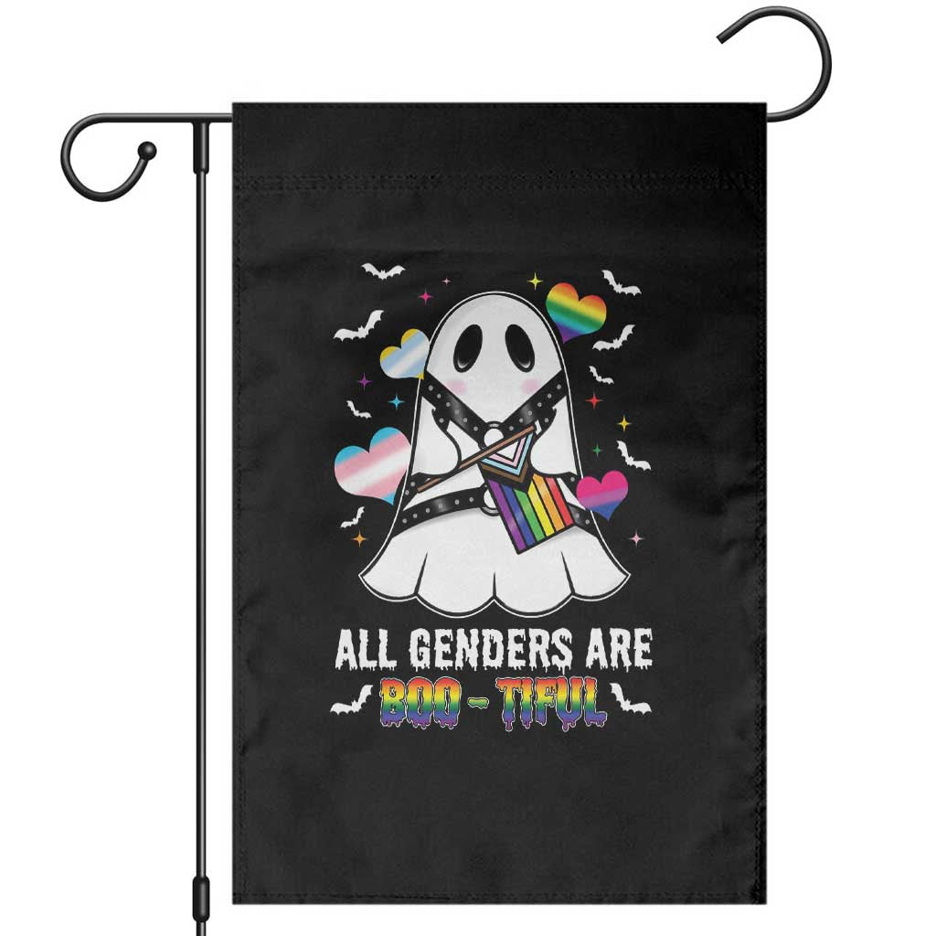Funny Halloween LGBT Garden Flag All Genders Are Bootiful Rainbow Flag - Wonder Print Shop