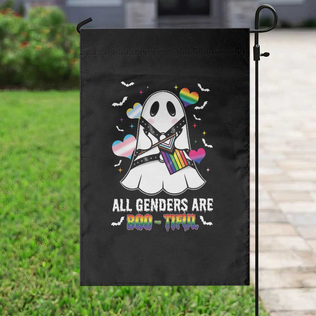 Funny Halloween LGBT Garden Flag All Genders Are Bootiful Rainbow Flag - Wonder Print Shop