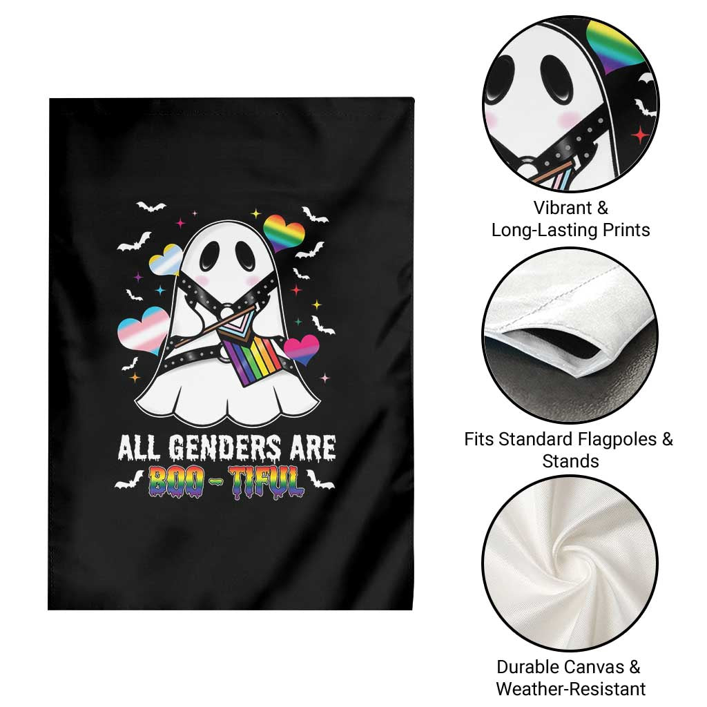 Funny Halloween LGBT Garden Flag All Genders Are Bootiful Rainbow Flag - Wonder Print Shop