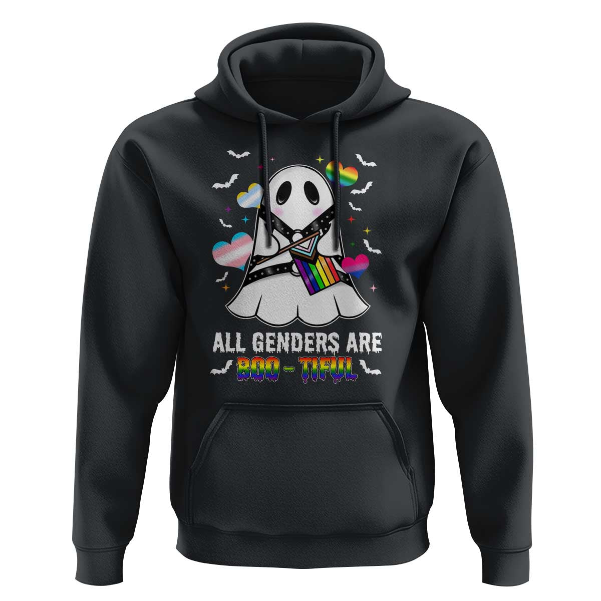 Funny Halloween LGBT Hoodie All Genders Are Bootiful Rainbow Flag