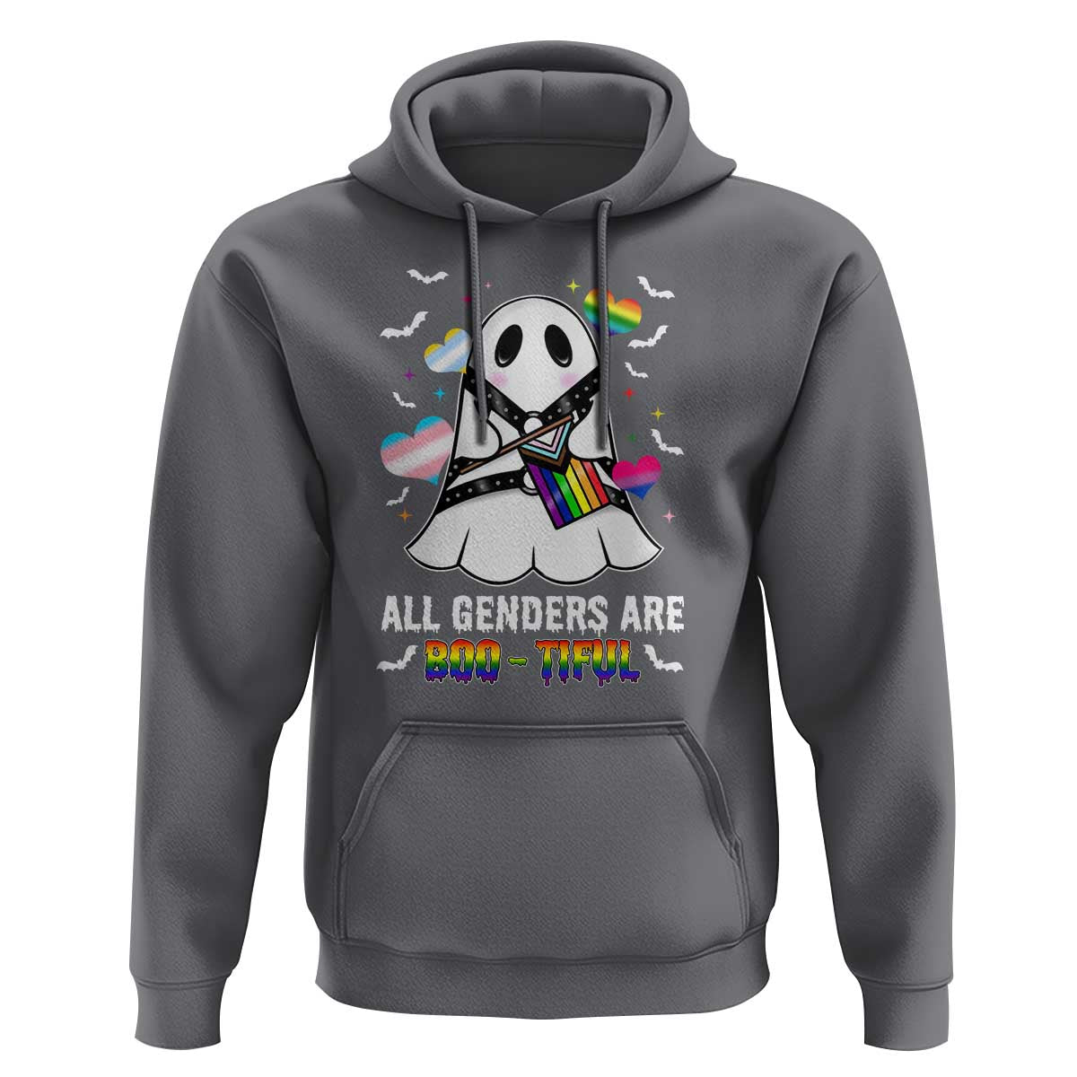 Funny Halloween LGBT Hoodie All Genders Are Bootiful Rainbow Flag