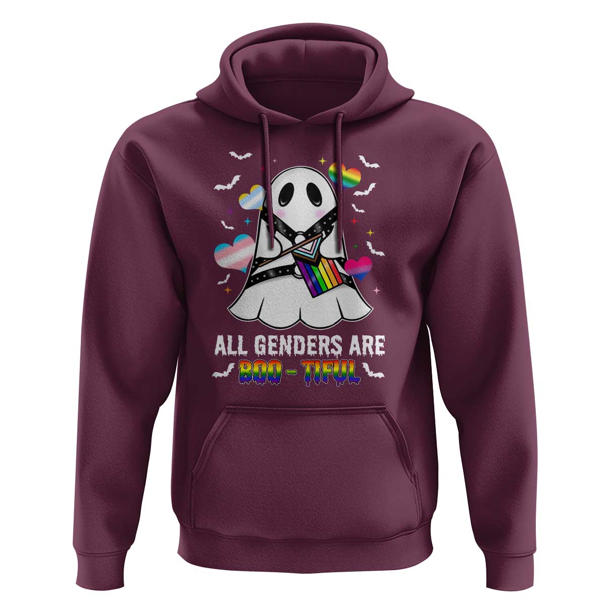 Funny Halloween LGBT Hoodie All Genders Are Bootiful Rainbow Flag