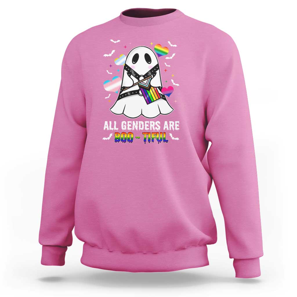 Funny Halloween LGBT Sweatshirt All Genders Are Bootiful Rainbow Flag - Wonder Print Shop