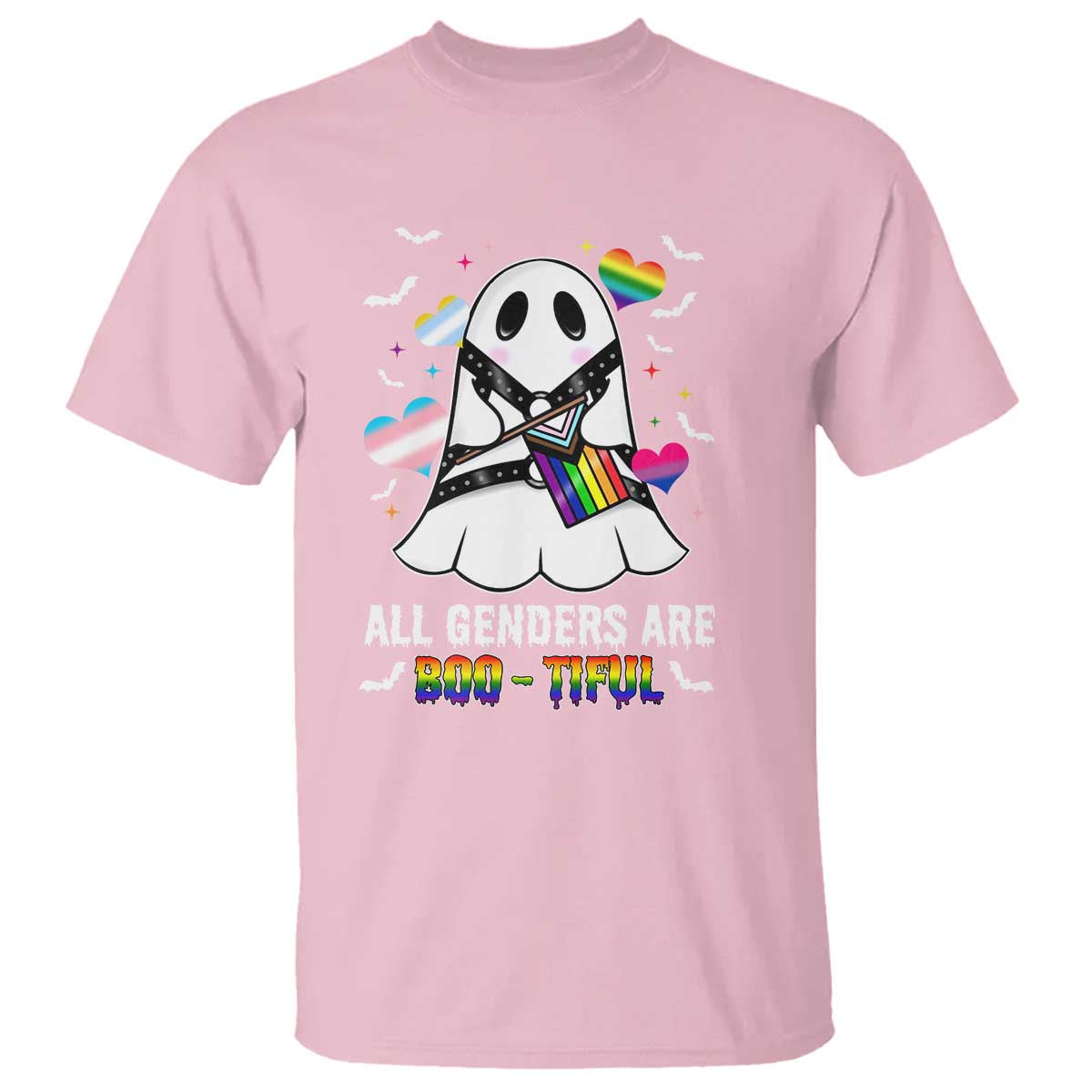 Funny Halloween LGBT T Shirt All Genders Are Bootiful Rainbow Flag - Wonder Print Shop