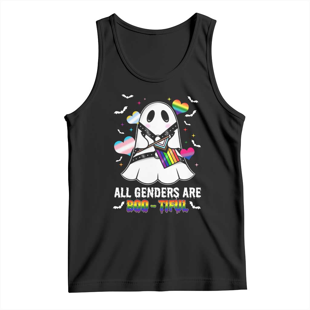 Funny Halloween LGBT Tank Top All Genders Are Bootiful Rainbow Flag