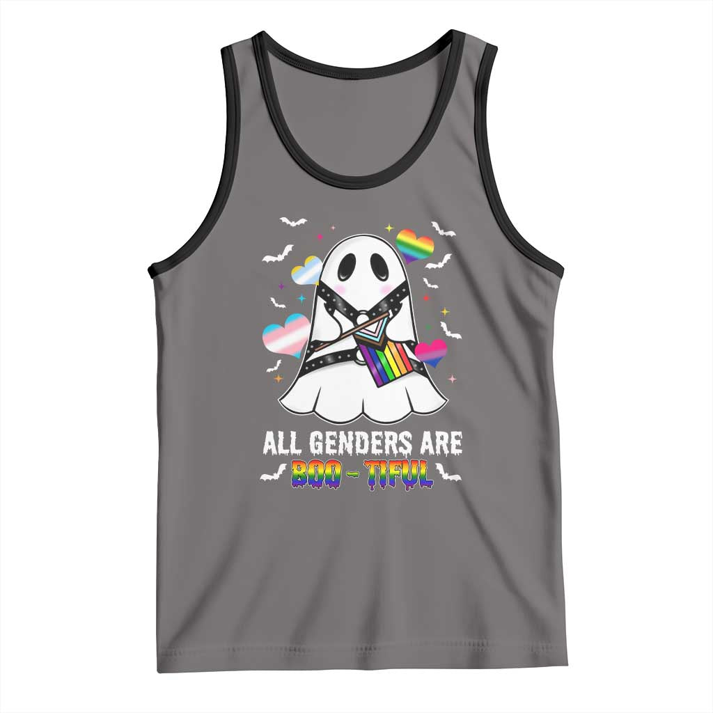 Funny Halloween LGBT Tank Top All Genders Are Bootiful Rainbow Flag