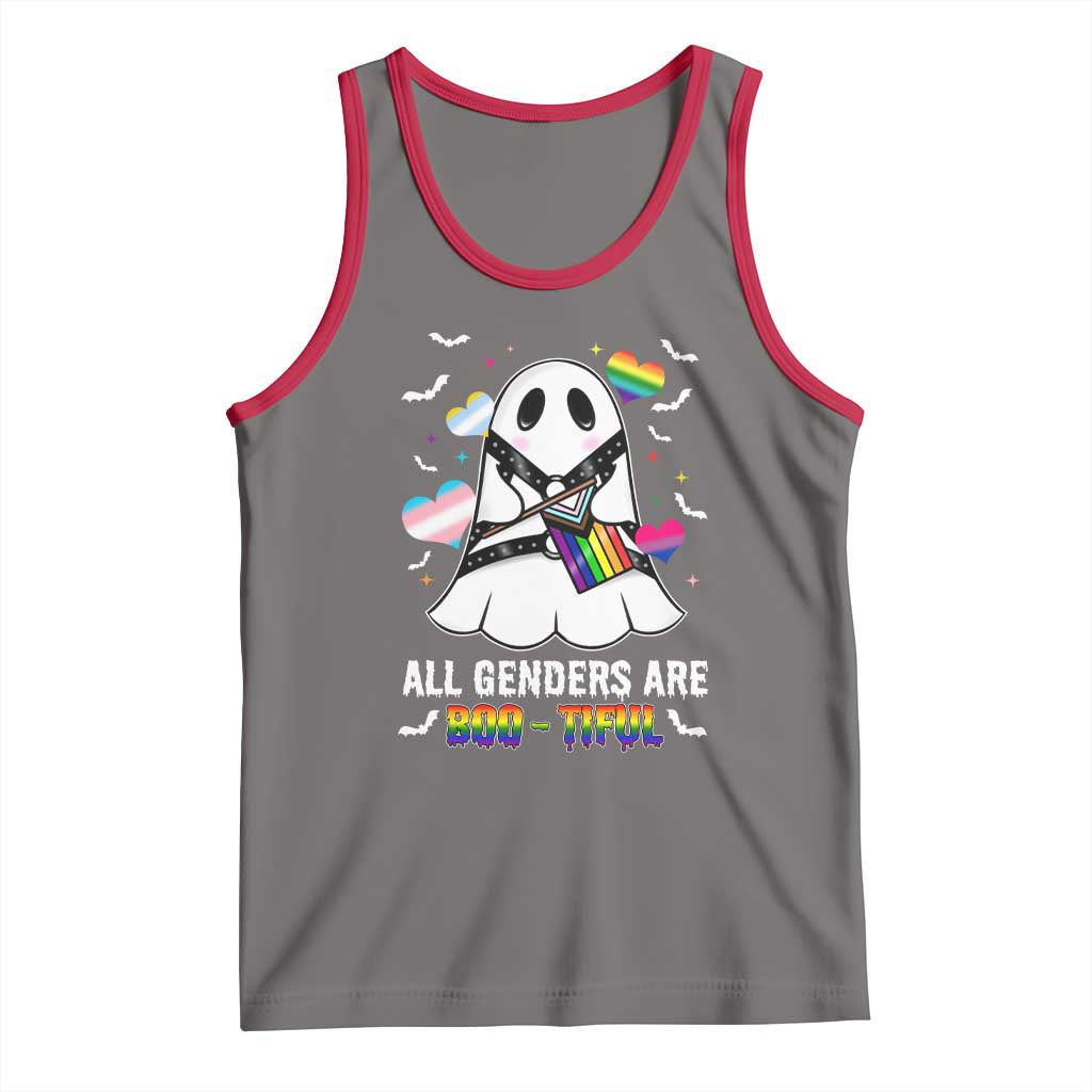 Funny Halloween LGBT Tank Top All Genders Are Bootiful Rainbow Flag