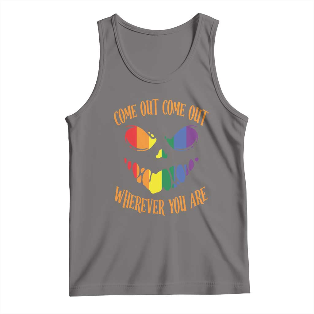 Funny Halloween LGBT Tank Top Come Out Wherever You Are