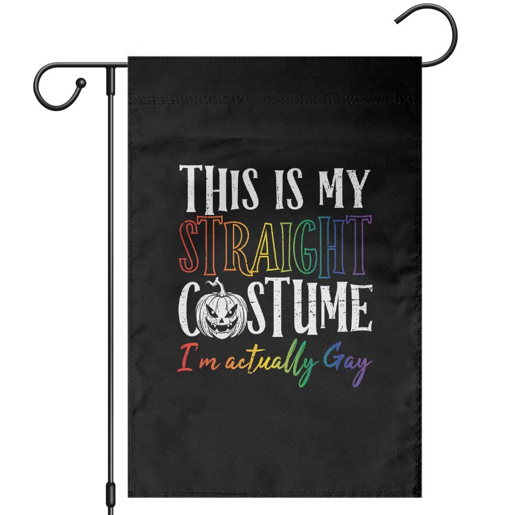 Funny Halloween LGBT Garden Flag This Is My Straight Costume - Wonder Print Shop