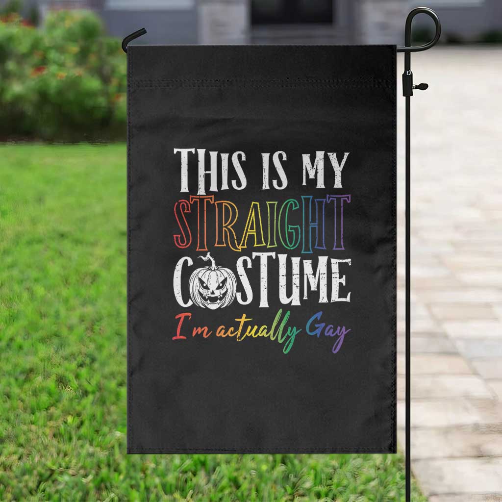 Funny Halloween LGBT Garden Flag This Is My Straight Costume - Wonder Print Shop